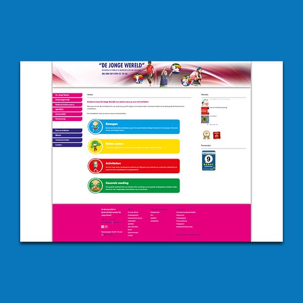 De Jonge Wereld - Klant Reclamebureau RAM - website